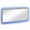 Image de vidaXL Miroir Chêne Artisanal 90 x 8,5 x 37 cm Bois d'ingénierie, Miroir Mural rectangulaire Moderne, Vanity LED, déco de Salle de Bain stylée, Gain de Place avec lumière