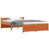 Image de vidaXL Cadre de lit Brun Cire 195,5 x 140,5 x 51 cm Pin Massif, Cadre de lit en Bois Chic, Design Minimaliste, pin Durable, Meubles Fonctionnels pour Chambre, déco Moderne