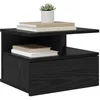 Image de vidaXL Table de Nuit Flottante avec tiroir Chêne Noir 40 x 31 x 28 cm, Table de Nuit Flottante Moderne, Rangement Compact, Solution Murale pour déco Minimaliste