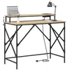 Image de vidaXL Bureau Chêne Sonoma 100 x 50 x 86.5 cm Bois d'ingénierie, Bureau Moderne, Design rectangulaire, Rangement spacieux, éclairage intégré, Ergonomique et Pratique.