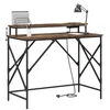Image de vidaXL Bureau Chêne fumé 100 x 50 x 86.5 cm Bois d'ingénierie, Bureau Moderne, Design rectangulaire, Rangement spacieux, éclairage intégré, Ergonomique et Pratique.