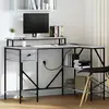 Image de vidaXL Bureau Gris Sonoma 120 x 79 x 86,5 cm Bois d'ingénierie