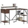 Image de vidaXL Bureau Chêne Marron 120 x 79 x 86.5 cm Bois d'ingénierie, Bureau Moderne, rectangulaire pour Ordinateur, Table Minimaliste, Espace de Travail Ergonomique et Pratique