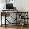 Image de vidaXL Bureau Chêne brun 120 x 79 x 86,5 cm Bois d'ingénierie