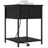 Image de vidaXL Cabinet de Chevet Chêne Noir 42 x 41 x 56 cm Bois d'ingénierie, Table de Chevet Moderne, Rangement Compact, Surface Minimaliste, Organisateur Pratique, Meuble Contemporain