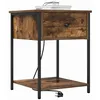 Image de vidaXL Cabinet de Chevet Chêne fumé 42 x 41 x 56 cm Bois d'ingénierie, Table de Chevet Moderne, Rangement Compact, Surface Minimaliste, Organisateur Pratique, Meuble Contemporain