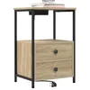 Image de vidaXL Table de Nuit avec Station de Chargement 2 pcs Chêne Sonoma, Mobilier de Chambre Moderne, Table de Nuit rectangulaire, tiroir Pratique, Organisateur de lit Tech-Friendly
