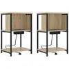 Image de vidaXL Cabinet de chevet 2 pcs Chêne Sonoma 38 x 31 x 61 cm