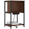 Image de vidaXL Cabinet de Chevet Chêne Marron 38 x 31 x 61 cm, Table de Nuit compacte, Organisateur Moderne, Meuble Gain de Place, Rangement élégant.