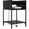 Image de vidaXL Table de Chevet avec étagère 2 pcs Chêne Noir 40 x 40 x 61 cm, Tables de Nuit Modernes, rectangulaires, Pratiques pour la Chambre, Design Minimaliste, déco stylée