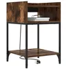 Image de vidaXL Table de Chevet avec étagère 2 pcs Chêne fumé 40 x 40 x 61 cm, Tables de Nuit Modernes, rectangulaires, Pratiques pour la Chambre, Design Minimaliste, déco stylée