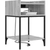 Image de vidaXL Table de Chevet avec étagère 2 pcs Sonoma Gris 40 x 40 x 61 cm, Tables de Nuit Modernes, rectangulaires, Pratiques pour la Chambre, Design Minimaliste, déco stylée