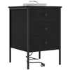Image de vidaXL Cabinet de Chevet avec tiroir 2 pcs Chêne Noir 42 x 41 x 61 cm, Table de Nuit élégante, Meuble Compact pour Chambre, Rangement en Bois, unité de Chevet Robuste et organisée