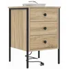 Image de vidaXL Cabinet de Chevet 2 pcs Chêne Sonoma 42 x 41 x 61 cm, Table de Nuit élégante, Meuble Compact pour Chambre, Rangement en Bois, unité de Chevet Robuste et organisée