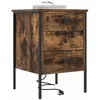 Image de vidaXL Cabinet de Chevet Chêne fumé 42 x 41 x 61 cm Bois d'ingénierie, Table de Nuit élégante, Meuble Compact pour Chambre, Rangement en Bois, unité de Chevet Robuste et organisée