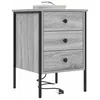 Image de vidaXL Cabinet de Chevet avec tiroir 2 pcs Sonoma Gris 42 x 41 x 61 cm, Table de Nuit élégante, Meuble Compact pour Chambre, Rangement en Bois, unité de Chevet Robuste et organisée