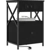 Image de vidaXL Cabinet de Chevet avec tiroir 2 pcs Chêne Noir 40 x 31 x 60 cm, Table de Nuit Moderne, Petite, Solution de Rangement Pratique, Organisateur Contemporain, Essentiel pour Chambre