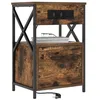 Image de vidaXL Cabinet de Chevet Chêne fumé 40 x 31 x 60 cm Bois d'ingénierie, Table de Chevet élégante, Meuble Rustique Compact, Indispensable pour la Chambre, rangements Pratiques