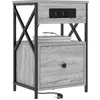 Image de vidaXL Cabinet de Chevet Gris Sonoma 40 x 31 x 60 cm Bois d'ingénierie, Table de Chevet élégante, Meuble Rustique Compact, Indispensable pour la Chambre, rangements Pratiques