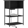 Image de vidaXL Cabinet de Chevet Chêne Noir 55 x 31 x 76 cm Bois d'ingénierie, Tables de Nuit rustiques, Meuble de Rangement Compact, Organisateur stylé pour intérieur, Pratique et Chic