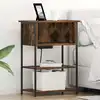 Image de vidaXL Cabinet de chevet Chêne fumé 55 x 31 x 76 cm Bois d'ingénierie