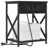 Image de vidaXL Cabinet de Chevet Chêne Noir 41 x 31 x 51 cm Bois d'ingénierie, Meuble de Nuit Rustique, Bois d'ingénierie, Rangement Compact, Pratique pour la Chambre