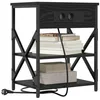 Image de vidaXL Cabinet de Chevet avec étagère 2 pcs Chêne Noir 41 x 31 x 51 cm, Table de Chevet Rustique, Table de Rangement Moderne, Cabinet de Charge Pratique, Organiseur pour Chambre et électronique