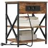 Image de vidaXL Cabinet de Chevet avec étagère 2 pcs Chêne fumé 41 x 31 x 51 cm, Table de Chevet Rustique, Table de Rangement Moderne, Cabinet de Charge Pratique, Organiseur pour Chambre et électronique