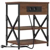 Image de vidaXL Cabinet de Chevet Chêne Brun 41 x 31 x 51 cm Bois d'ingénierie, Table de Chevet Rustique, Table de Rangement Moderne, Cabinet de Charge Pratique, Organiseur pour Chambre et électronique