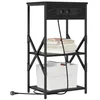Image de vidaXL Cabinet de Chevet avec étagère 2 pcs Chêne Noir 41 x 31 x 76 cm, Table de Nuit Rustique, Meuble Compact avec Rangement, Organisateur Minimaliste, Essentiel en Bois