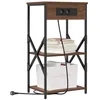 Image de vidaXL Cabinet de Chevet Chêne Brun 41 x 31 x 76 cm Bois d'ingénierie, Table de Nuit Rustique, Meuble Compact avec Rangement, Organisateur Minimaliste, Essentiel en Bois