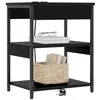Image de vidaXL Cabinet de Chevet 2 pcs Chêne Noir 41 x 31 x 51 cm, Cabinet de Rangement rectangulaire, Table de Nuit Rustique, Organiseur déco pour Chambre Moderne