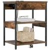 Image de vidaXL Cabinet de Chevet 2 pcs Chêne fumé 41 x 31 x 51 cm, Cabinet de Rangement rectangulaire, Table de Nuit Rustique, Organiseur déco pour Chambre Moderne