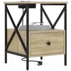 Image de vidaXL Cabinet de Chevet avec tiroir Chêne Sonoma 41,5 x 40,5 x 55 cm, Table de Nuit en Bois, Rangement Rustique, unité compacte, Meuble de Chambre élégant avec tiroirs