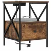 Image de vidaXL Cabinet de Chevet 2 pcs Chêne fumé 41,5 x 40,5 x 55 cm, Table de Nuit en Bois, Rangement Rustique, unité compacte, Meuble de Chambre élégant avec tiroirs