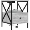 Image de vidaXL Cabinet de Chevet avec tiroir Gris Sonoma 41,5 x 40,5 x 55 cm, Table de Nuit en Bois, Rangement Rustique, unité compacte, Meuble de Chambre élégant avec tiroirs