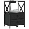 Image de vidaXL Cabinet de Chevet avec tiroir 2 pcs Chêne Noir 40 x 31 x 60 cm, Table de Rangement compacte, Meuble Rustique pour Chambre, Table de Nuit Fonctionnelle, Essentiel Moderne