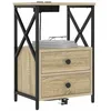 Image de vidaXL Cabinet de Chevet 2 pcs Chêne Sonoma 40 x 31 x 60 cm, Table de Chevet compacte, rangements rustiques, Meuble Moderne pour Affaires essentielles, Style Parfait