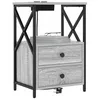 Image de vidaXL Cabinet de Chevet Gris Sonoma 40 x 31 x 60 cm Bois d'ingénierie, Table de Rangement compacte, Meuble Rustique pour Chambre, Table de Nuit Fonctionnelle, Essentiel Moderne