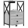 Image de vidaXL Cabinet de Chevet avec tiroir 2 pcs Gris Sonoma 40 x 31 x 60 cm, Table de Chevet compacte, rangements rustiques, Meuble Moderne pour Affaires essentielles, Style Parfait