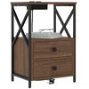 Image de vidaXL Cabinet de Chevet Chêne Brun 40 x 31 x 60 cm Bois d'ingénierie, Table de Rangement compacte, Meuble Rustique pour Chambre, Table de Nuit Fonctionnelle, Essentiel Moderne