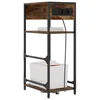Image de vidaXL Cabinet de Chevet Chêne fumé 40 x 27 x 76 cm Bois d'ingénierie, Table de Nuit Rustique, Solution compacte, élégant Meuble avec Cadre en Acier Noir et Bois