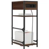 Image de vidaXL Cabinet de Chevet Chêne Brun 40 x 27 x 76 cm Bois d'ingénierie, Table de Nuit Rustique, Solution compacte, élégant Meuble avec Cadre en Acier Noir et Bois
