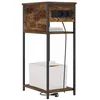 Image de vidaXL Cabinet de Chevet Chêne fumé 41 x 28 x 76 cm Bois d'ingénierie, Table de Nuit compacte en Bois, Petit Meuble Pratique, Rangement stylé pour Votre Chambre