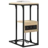 Image de vidaXL Cabinet de Chevet avec tiroir Chêne Sonoma 41.5 x 26 x 60.5 cm, Table de Nuit Rustique Chic, Organisateur rectangulaire, Table de Rangement, Bois, Cadre en Acier, Must-Have Chambre