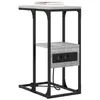 Image de vidaXL Cabinet de Chevet avec tiroir Sonoma Gris 41.5 x 26 x 60.5 cm, Table de Nuit Rustique Chic, Organisateur rectangulaire, Table de Rangement, Bois, Cadre en Acier, Must-Have Chambre