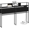 Image de vidaXL Tête de lit de Rangement Chêne Noir 135 cm Bois d'ingénierie, Une tête de lit avec Rangement, Meuble Moderne, organise Tout, lit Gain de Place avec Pieds Ajustables.
