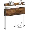 Image de vidaXL Tête de lit de rangement Chêne fumé 75 cm Bois d'ingénierie, Mobilier de chambre moderne, têtes de lit stylées, tête de lit avec rangements pratiques, accessoires de lit LED pour une déco conte