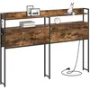 Image de vidaXL Tête de lit de rangement Chêne fumé 120 cm Bois d'ingénierie, Mobilier de chambre moderne, têtes de lit stylées, tête de lit avec rangements pratiques, accessoires de lit LED pour une déco cont