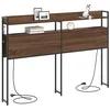 Image de vidaXL Tête de lit de rangement Chêne marron 150 cm Bois d'ingénierie, Mobilier de chambre moderne, têtes de lit stylées, tête de lit avec rangements pratiques, accessoires de lit LED pour une déco co
